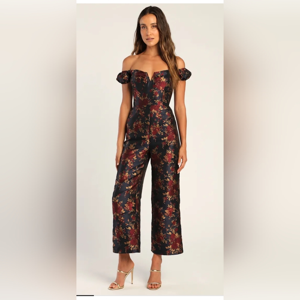 Floral Black Jumpsuit